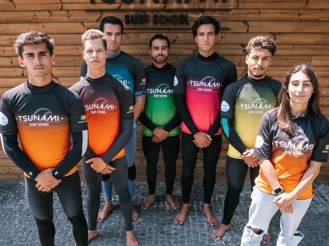 The Tsunami team outside the school